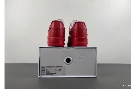 Nike 1 Air  AO4297-600 Red Off-White Force  Low  0325